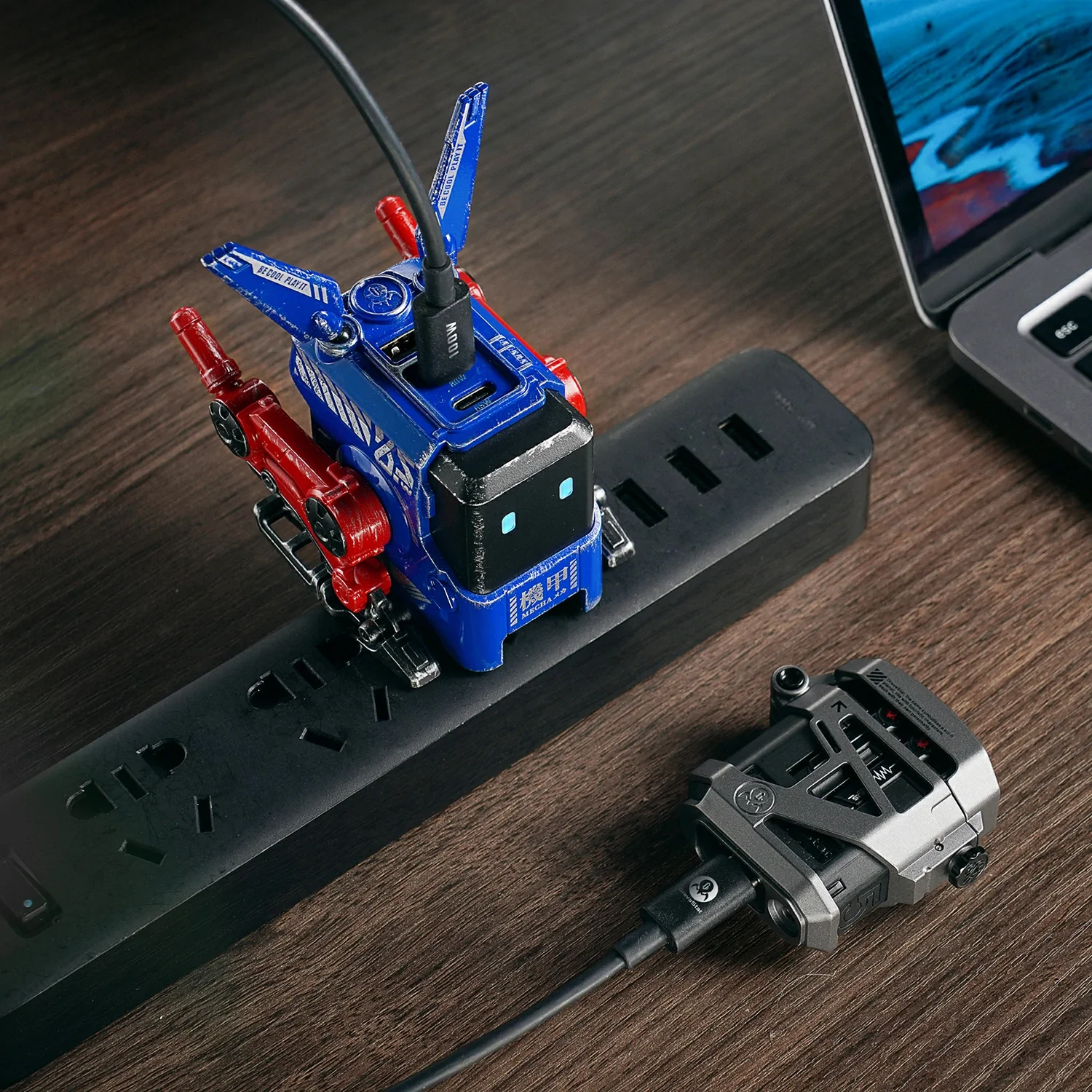 Alpha65 GaN 65W Wall Charger - War Damaged Blaze Blue - Image 7