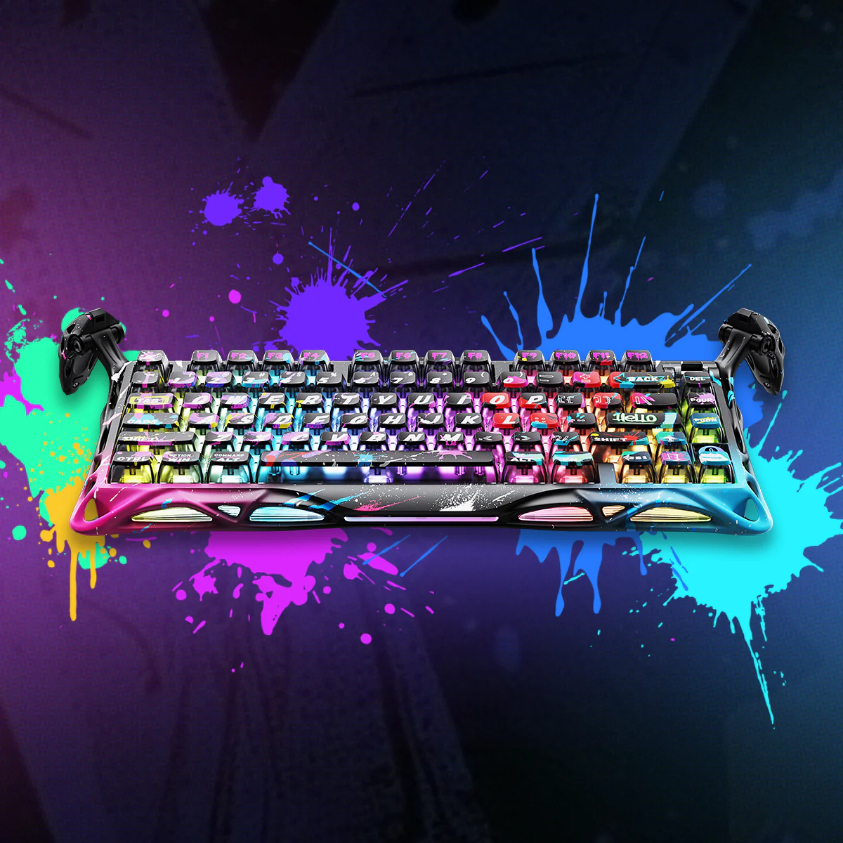 GravaStar HE 8000Hz Ultra-Fast Hall Effect Gaming Set - Neon Graffiti - Image 3